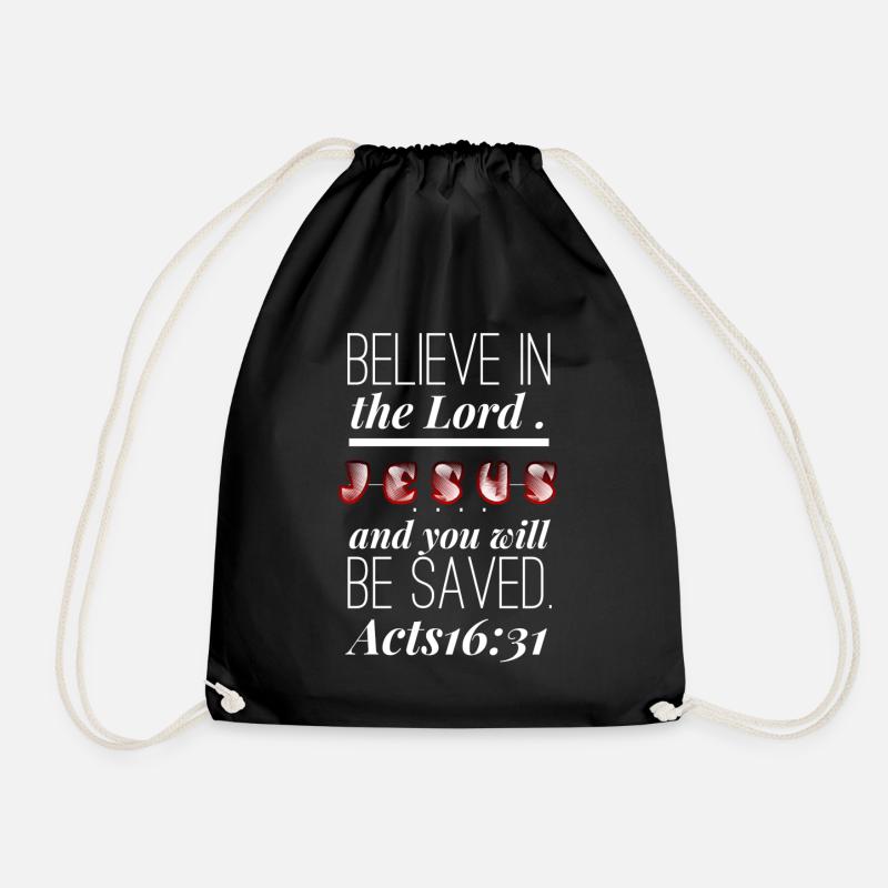 Jesus Christ Jesus Christ Jesus Christ Jesus - Drawstring Bag - black