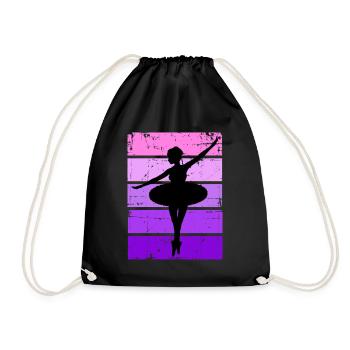 Ballerina Ballet Dancer Pink - Drawstring Bag - black - Front