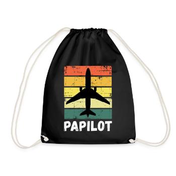 Pilot Dad Father Papilot - Drawstring Bag - black - Front
