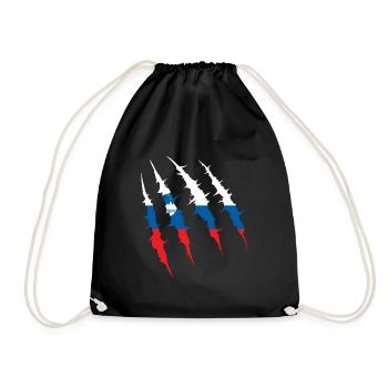 Slovenia Flag Claw Track Countries Flag Team Fan - Drawstring Bag - black - Front