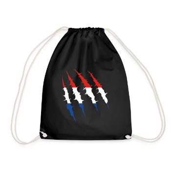 Niederlande Flagge Krallenspur Team Fan - Turnbeutel - Schwarz - Vorne