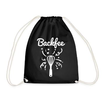 Backfee Backen Bäckerin - Turnbeutel - Schwarz - Vorne