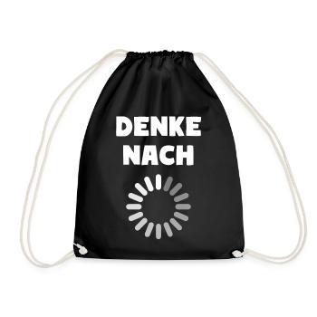 DENKE NACH - Turnbeutel - Schwarz - Vorne