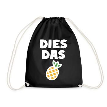 Dies Das Ananas - Turnbeutel - Schwarz - Vorne