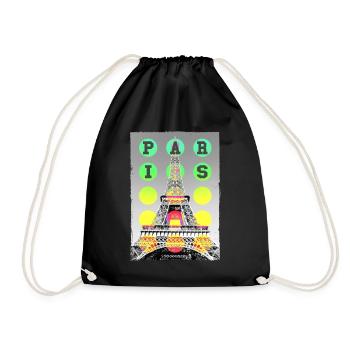 Paris France City Skyline Home Love - Drawstring Bag - black - Front