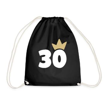 30 Krone Nummer 30 - Turnbeutel - Schwarz - Vorne