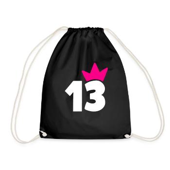 13 Krone Girl 13 - Turnbeutel - Schwarz - Vorne