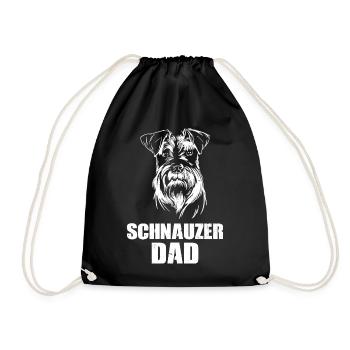 Schnauzer dog breed | Dog Dogs Puppy Gifts - Drawstring Bag - black - Front