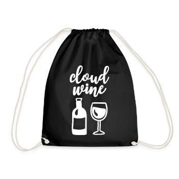 Cloud Vin Verre de vin Bouteille de vin Amateurs de vin - Sac de sport léger - noir - Devant
