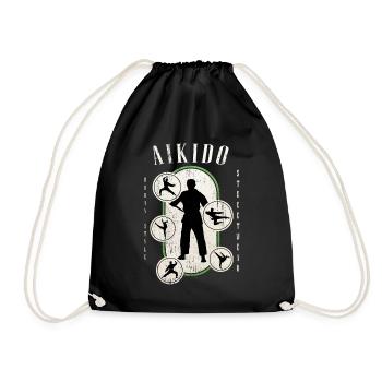 Aïkido Arts Martiaux Arts Martiaux Combattant Vintage Rétro - Sac de sport léger - noir - Devant