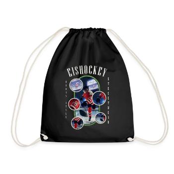 Eishockey Eishockeyspieler Spieler Vintage Retro - Turnbeutel - Schwarz - Vorne