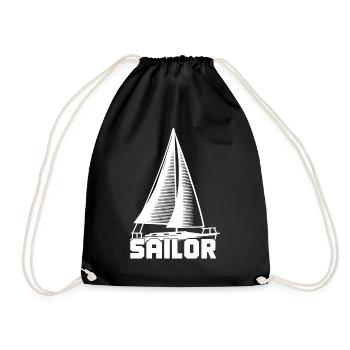 Sailor Segelboot Segeln - Turnbeutel - Schwarz - Vorne