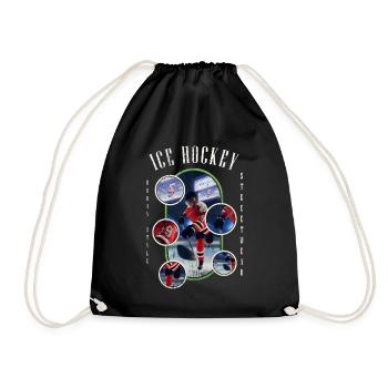 Eishockey Eishockeyspieler Spieler Vintage Retro - Turnbeutel - Schwarz - Vorne