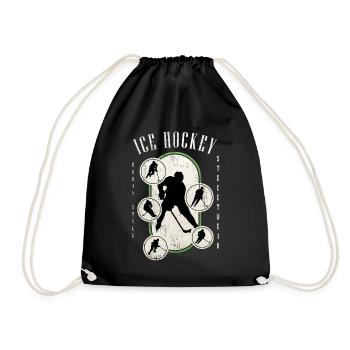 Eishockey Eishockeyspieler Spieler Vintage Retro - Turnbeutel - Schwarz - Vorne