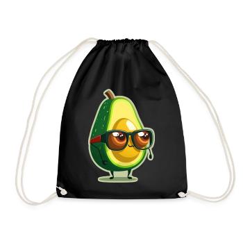 Niedliche Avocado Brille Vegetarier Veganer - Turnbeutel - Schwarz - Vorne
