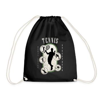 Tennis Tennis Player Player Vintage Retro - Drawstring Bag - black - Front