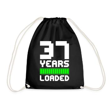 37 Years Loaded 37th Birthday - Drawstring Bag - black - Front