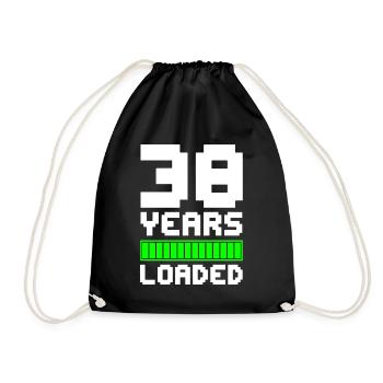 38 Years Loaded 38th Birthday - Drawstring Bag - black - Front
