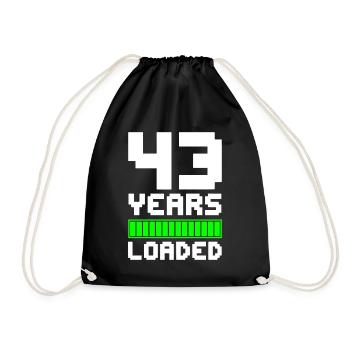43 Years Loaded 43rd Birthday - Drawstring Bag - black - Front