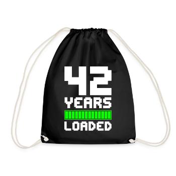 42 Years Loaded 42nd Birthday - Drawstring Bag - black - Front