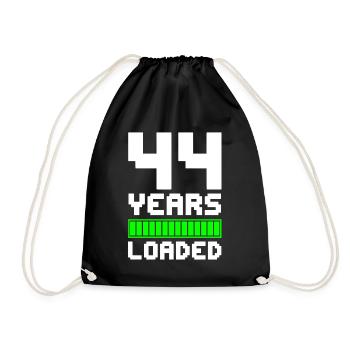44 Years Loaded 44th Birthday - Drawstring Bag - black - Front