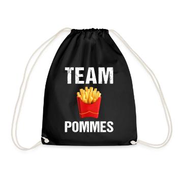 Team Pommes Frites French Fries Fast Food - Drawstring Bag - black - Front