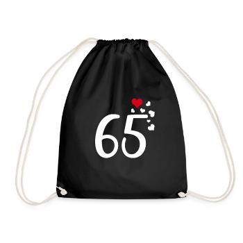 65e anniversaire cœurs 65 - Sac de sport léger - noir - Devant