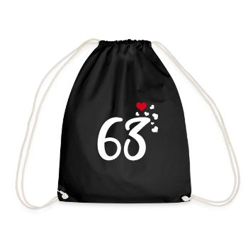 63. Geburtstag Jubiläum Herzen 63 - Turnbeutel - Schwarz - Vorne
