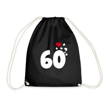 60 cœurs 60e anniversaire - Sac de sport léger - noir - Devant