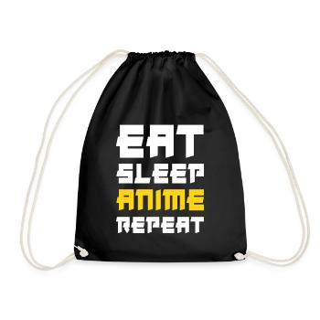 Eat Sleep Anime Repeat - Turnbeutel - Schwarz - Vorne