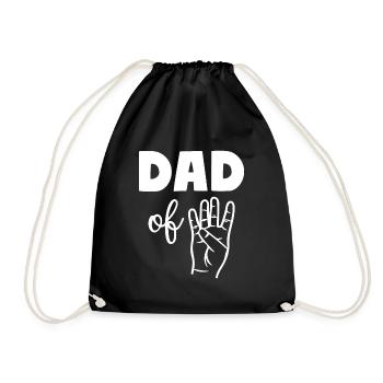 Dad of Four 4 Dad - Drawstring Bag - black - Front