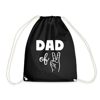 Dad of Two 2 Dad - Drawstring Bag - black - Front