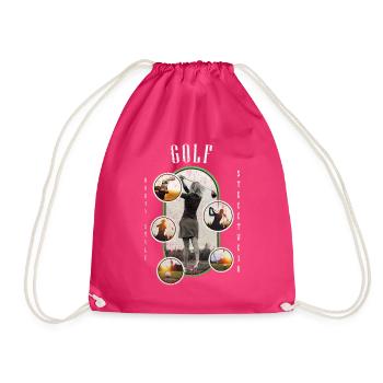 Golf Golfen Golfspielerin Sport Hobby Club Vintage - Turnbeutel - Fuchsia - Vorne