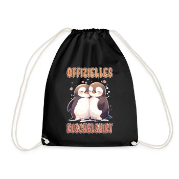 Offizielles Kuschelshirt Pinguine Liebe Herz Süß - Turnbeutel - Schwarz - Vorne
