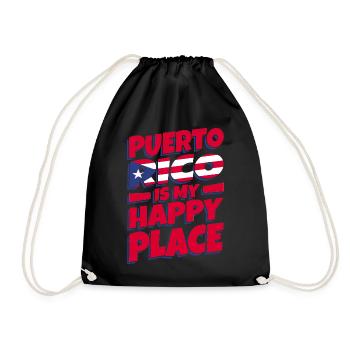 Puerto Rico Geschenkidee | Puerto Ricaner Heimat - Turnbeutel - Schwarz - Vorne