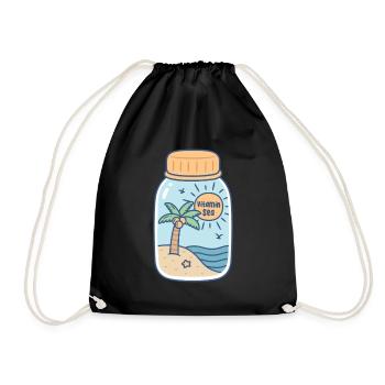 Vitamine Mer Plage Soleil Et Vagues Dans Une Bouteille - Sac de sport léger - noir - Devant