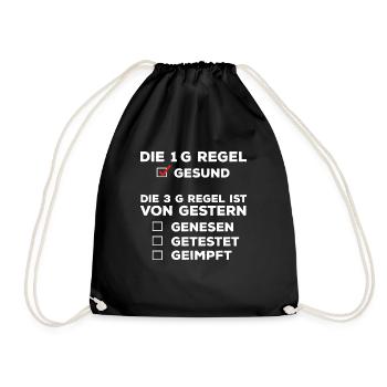 Die 1 G Regel GESUND 3 G ist von gestern - Turnbeutel - Schwarz - Vorne