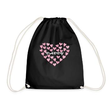 Daddy Love - Pink Hearts | Ideal for Father's Day - Drawstring Bag - black - Front