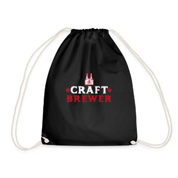 Craft Beer Brewer Craftbeer Brauer Geschenk - Turnbeutel - Schwarz - Vorne