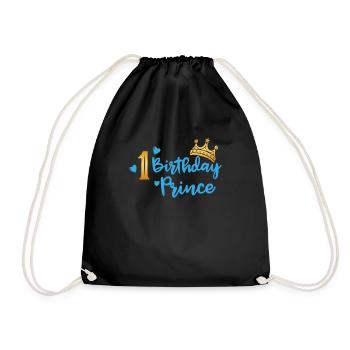 Anniversaire du Prince 1er anniversaire garçon garçon cadeau - Sac de sport léger - noir - Devant