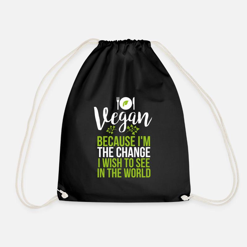 Vegan Change Veganer Veganismus Geschenk - Turnbeutel - Schwarz
