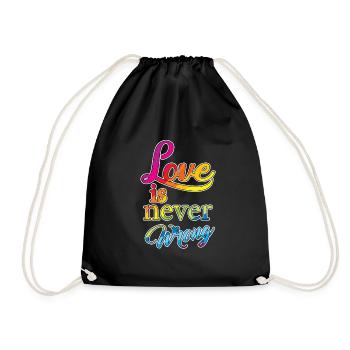 Love is never wrong Gay Geschenk - Turnbeutel - Schwarz - Vorne