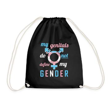 Transgender TransSexual Transsexual - Drawstring Bag - black - Front