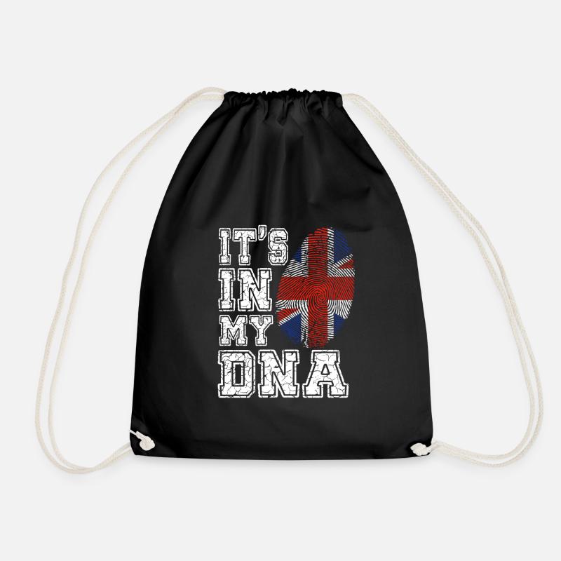 DNA England shirt Gift Nation Union Jack - Drawstring Bag - black