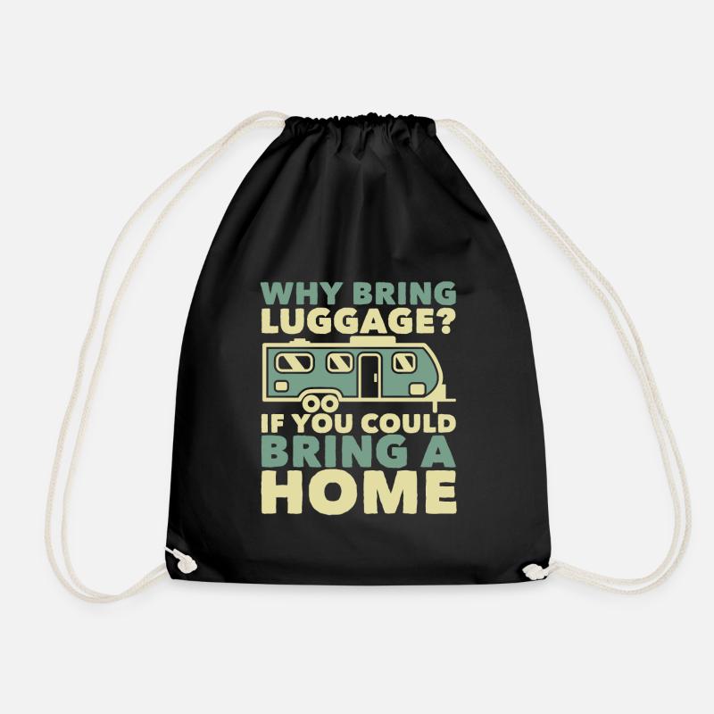 Caravan Camper Camper - Drawstring Bag - black