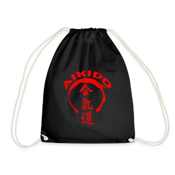 Aikido - Turnbeutel - Schwarz - Vorne
