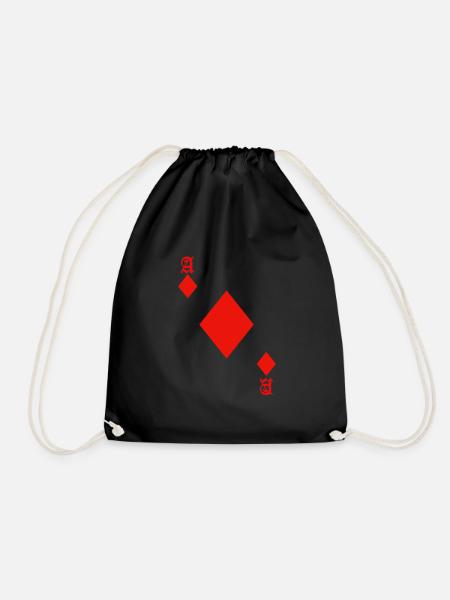 Karo Ass Poker Karte Halloween Kostüm lustig - Turnbeutel - Schwarz