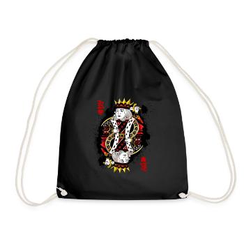 Heart King Poker Card Halloween Costume Funny - Drawstring Bag - black - Front