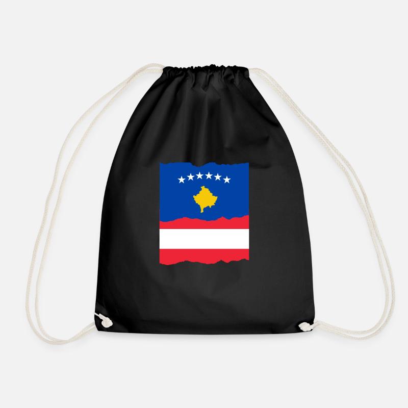 Kosovo Austria - Drawstring Bag - black