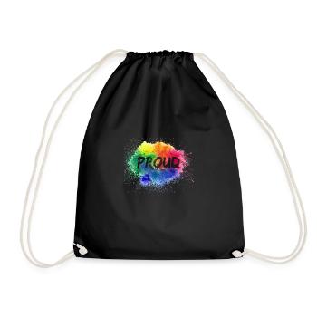 PROUD Color Splash LGBT Gay Pride Arc-en-ciel - Sac de sport léger - noir - Devant